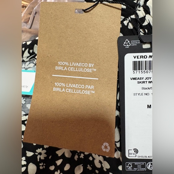 NWT Vero Moda Women’s VMeasy Joy Maxi Slit Skirt WVN GA Black / Sika Size M New - Picture 7 of 7